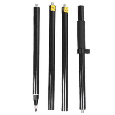 XHTLLO 2 Meter 4 Section Survey Pole, RTK GPS Carbon Fibre Prism Pole with Degree Bubble for Accurate Measurement