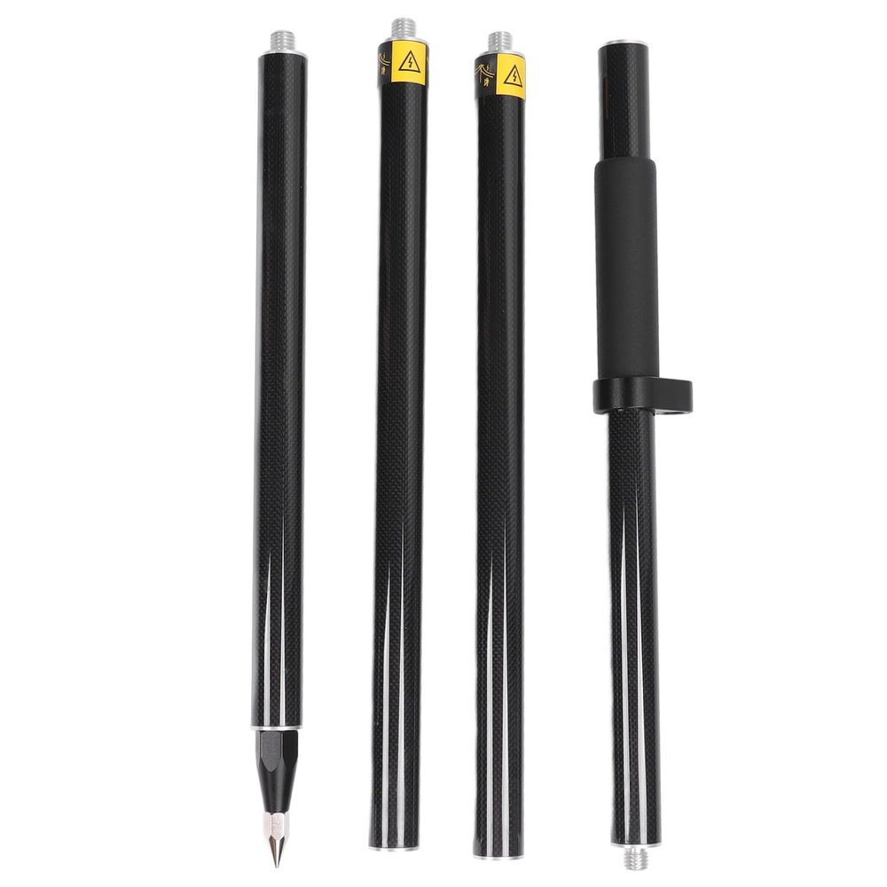 XHTLLO 2 Meter 4 Section Survey Pole, RTK GPS Carbon Fibre Prism Pole with Degree Bubble for Accurate Measurement