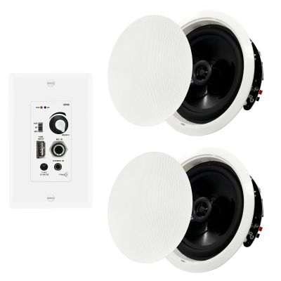PNWCZ 6.5 Inch Bluetooth Ceiling Speakers 300W 2-Way Flush Mount Plus Wall Mount with in Wall Amplifier Receiver Perfect for Home Theater Office Bathroom(2 Speakers)