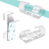 COMRUN 60 Pcs Clear Cable Clips with 3M Adhesive, Wire Holders Under Desk, Cord Management for Wall, Car, Ethernet, PC, Christmas Light Indoor/Outdoor view 1