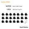 COMRUN 60 Pcs Black Cable Clips with 3M Adhesive, Wire Holders Under Desk, Cord Management for Wall, Car, Ethernet, PC, Christmas Light Indoor/Outdoor view 2