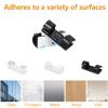COMRUN 60 Pcs Black Cable Clips with 3M Adhesive, Wire Holders Under Desk, Cord Management for Wall, Car, Ethernet, PC, Christmas Light Indoor/Outdoor view 4