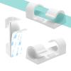 COMRUN 60 Pcs White Cable Clips with 3M Adhesive, Wire Holders Under Desk, Cord Management for Wall, Car, Ethernet, PC, Christmas Light Indoor/Outdoor view 1