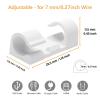 COMRUN 60 Pcs White Cable Clips with 3M Adhesive, Wire Holders Under Desk, Cord Management for Wall, Car, Ethernet, PC, Christmas Light Indoor/Outdoor view 3