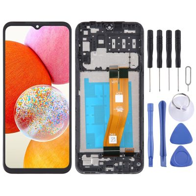 Lingland Cell Phone kit LCD Screen for Samsung Galaxy A14 SM-A145F Digitizer Full Assembly with Frame Screen Overall Assembly (Color : Color1)