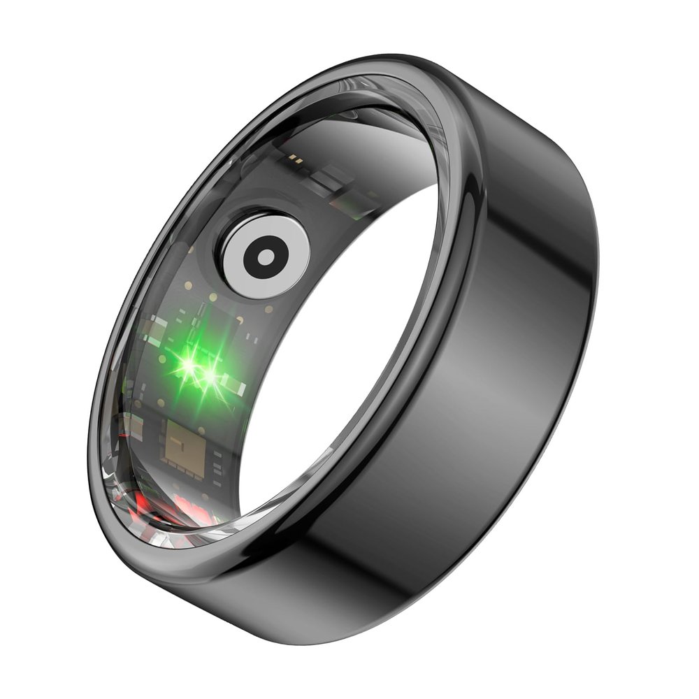 Dpofirs Smart Ring, Bluetooth Wearable Men Women Fitness Ring for Step Tracking, Electric Book Page Turning Camera Remote Control for Android for iOS (8#)