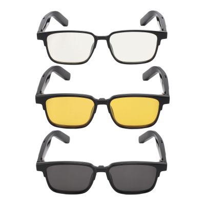 VBESTLIFE Smart Glasses, Bluetooth 5.3 Open Ear Smart Glasses with Built in Microphone, Voice Control, IP5, Dual Speakers, Stereo, for Men (with Polarized Night Vision Lens)