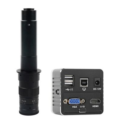 ZTBH Microscope Accessories Kit HDMI VGA USB 1080P 5MP IMX335 Digital Industrial Mouse Measureing Video Microscope U Disk Storage C Mount Soldering Camera Microscope Slides (Color : with 300x Lens)