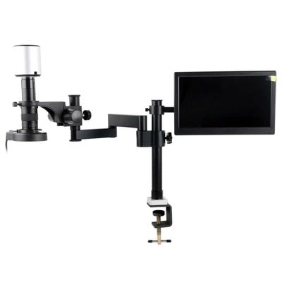 Microscope Accessories Kit Autofocus IMX334 4K HDMI USB PC Measuring Video Microscope Camera 11.6" LCD Collapsible Deskto Stand Set For PCB Soldering Microscope Slides ( Color : B , Size : 180X Lens )