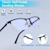 WEIMELTOY 3 Pack Blue Light Blocking Reading Glasses for Men, Stylish Half Frame Metal Computer Readers, Lightweight Spring Hinge Eyeglasses Anti Eyestrain/Glare/UV (2PCS Black+1PCS Gray,+2.5) view 3