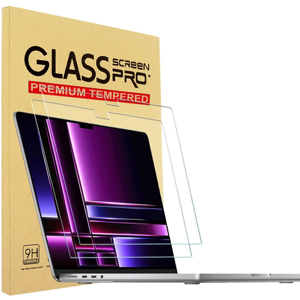 2 Pack Tempered Glass Screen Protector for MacBook Pro 16 Inch M4 M3 M2 M1 Pro or Max Chip (Model: A3403 A3186 A2991 A2780 A2485) 2025 2024 2023 2022 2021 Released,9H Hardness, HD Clear, Bubble Free