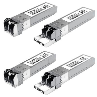 4PCS 10GBase-SR SFP+ Module, Multi-Mode LC Ethernet Transceiver, 10G 850nm MMF up to 400m, Compatible with Cisco SFP-10G-SR, Meraki, Ubiquiti UF-MM-10G, Mikrotik, Netgear, HPE, TP-Link, Aruba and More