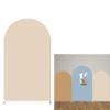 FiVan 4x7ft Light Brown Arch Backdrop Cover with Metal Stand Elastic Fabric Background for Baby Birthday Wedding Party Decoration,Bilayer GX-2506 view 1