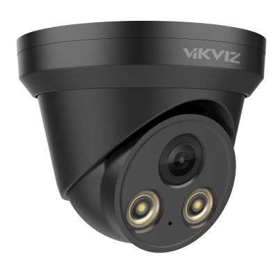 8MP PoE IP Camera Outdoor Indoor,4K Smart Dual Light Turret Camera,Human/Vehicle Detection,Hybrid Color Night Vision,Bulit-in Mic,Full Metal Housing,2.8mm Lens 105Wide Angle,IP67,ON-VIF (Black)