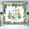 10x6.5ft Safari Baby Shower Backdrop A Little Boy is On His Way Photography Background Jungle Animals Baby Shower Party Decoration Supplies Photo Booth Props Table Banner view 4
