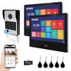 ANJIELO SMART Wired 1080P Video Door Phone Apartment Intercom System,WiFi 2 Unit 10 Inch Touch MonitorSupporting 5 in 1 Unlcking,Motion Detecting,RFID Card Unlocking for Home Tuya,32G view 1