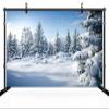 chnywork 15x10ft Winter Snowy Woods Backdrop White Christmas Tree Winter Forest Snow Alps Mountain Blue Sky Christmas Background Xmas New Year Event Holiday Party Decor Photo Booth Props Wallpaper view 3