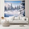 chnywork 15x10ft Winter Snowy Woods Backdrop White Christmas Tree Winter Forest Snow Alps Mountain Blue Sky Christmas Background Xmas New Year Event Holiday Party Decor Photo Booth Props Wallpaper view 4