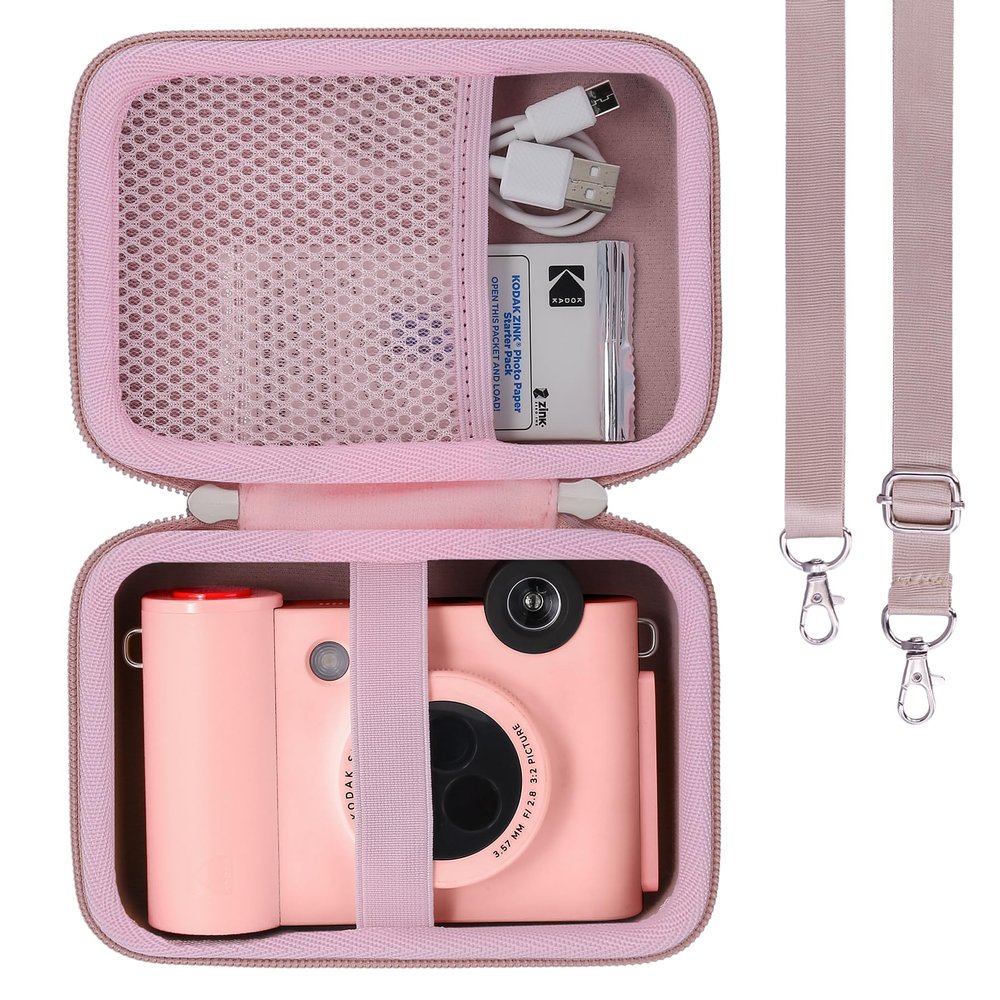 khanka Hard Travel Case for Kodak smile+/ Kodak Smile Plus Wireless Digital Instant Print Camera with Effect-Changing Lens, 2x3 Sticky-Backed Photo Prints,Case Only (Pink)