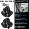Saysurey 10 Pcs Insulated Multi Cable Connectors 2 Port Single Entry Splice Electrical Power Connector Black Interconnect Terminals Pre Filled (1/0-14 AWG Wire Range) view 2