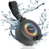 Wireless Speaker IPX4 Water Resistant with Light - TWS Speakers Wireless with Built in Rechargeable Battery - Portable USB Speaker with Hanging Strap (Black) view 1