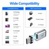 HESKUL USBC Magnetic Adapter 3Pack Straight USB2.0 Magnetic USB C Connector 120W 5Pins with 480Mbps Data Transfer for USB C Laptops, Tablets, Phones, Gray view 3