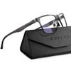 ANYLUV Blue Light Glasses Men, Relieve Eyestrain and Eye Protection, Al-Mg Metal Computer Blue Light Blocking GlassesBlack Carbon Fiber x1.75
