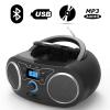 Portable CD Player Boombox and Vintage Style Home CD Player Wood Speaker System view 3