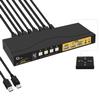 CKLau 4 Port KVM HDMI Switch with Audio, USB 3.0 Hub, Black, Push Button Actuator, Manual Operation view 1