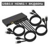 CKLau 4 Port KVM HDMI Switch with Audio, USB 3.0 Hub, Black, Push Button Actuator, Manual Operation view 2