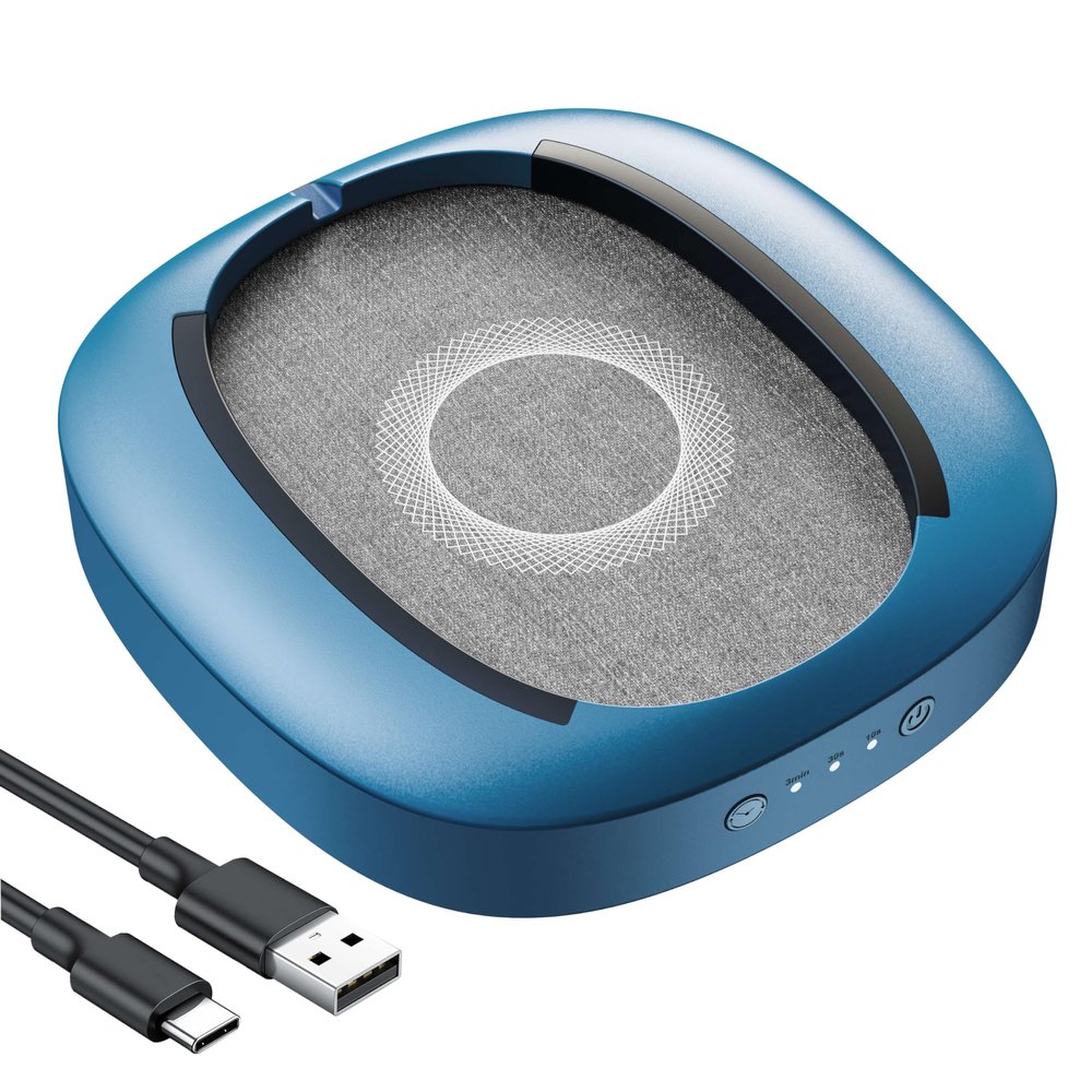 MEKASS Mouse Jiggler Undetectable with Timer, Ultra-Silent Mouse Mover Device to Keep Computer PC Laptop Alive, Automatic Mouse Wiggler Shaker to Keep Mouse Moving Work from Home (Blue and Grey-Line