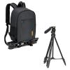 TARION Camera Backpack + Travel Tripod for Camera | 55"/139cm Tall Lightweight Camera Tripod Stand with Hidden Phone Holder Aluminum SQUORPION & DSLR Camera Bag Photograhy Backpack Black Small TB-S view 1