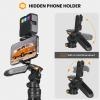 TARION Camera Backpack + Travel Tripod for Camera | 55"/139cm Tall Lightweight Camera Tripod Stand with Hidden Phone Holder Aluminum SQUORPION & DSLR Camera Bag Photograhy Backpack Black Small TB-S view 4