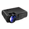 DJXIK Mini Video Projector 800*600Dpi Support 1080P 2600Lumens Android 6.0 Optional Wireless Sync Display for Phone Home Cinema,Black view 1