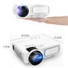 DJXIK Mini Video Projector 800*600Dpi Support 1080P 2600Lumens Android 6.0 Optional Wireless Sync Display for Phone Home Cinema,Black view 2