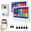 ANJIELO SMART Wired 1080P Video Door Phone Apartment Intercom System,Wireless WiFi 2 Unit10 Inch Touch Monitor,Supporting 5 in 1 Unlcking,Motion Detecting,RFID Card Unlocking for Home Tuya,32G view 1