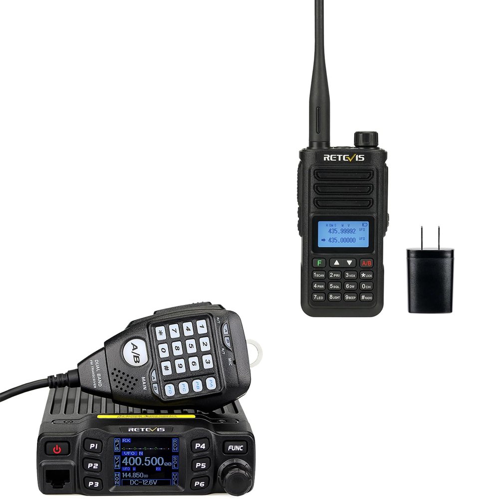 Retevis RA89 Ham Radio, Long Range Dual Band Radio Bundle with Retevis RT95 Mobile Ham Radio, Dual Speaker Mobile Transceiver