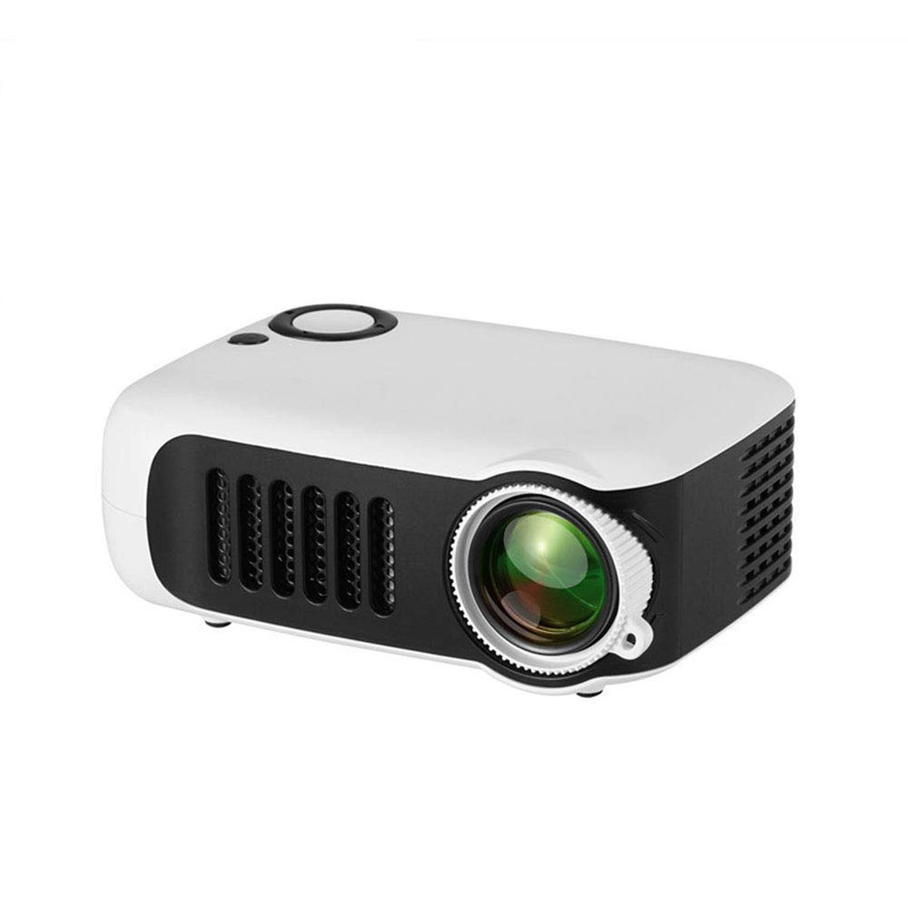 DJXIK Mini Portable Projector 320*240P Supports 1080P LCD 50000 Hours Lamp Life Home Theater Video Projector Compatible with HDMI/USB/SD/AV/VGA ,C