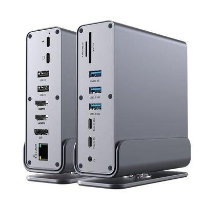 15 in 1 Docking Station, USB C Docking Station Triple Monitor with 2*DP&1*HDMI Ports, Laptop Dock for 100W PD, 6 *USB A/C Ports, Ethernet, SD&TF, Audio