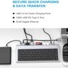 USB HUB Wired Computer Keyboard,11 in 1 USB C Docking Station with 4K HDMI, 3 USB Ports, 100W PD, SD/TF, Ethernet, 3.5 Audio view 4