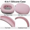 Adhiper Silicone Case Cover for AirPods Max Headphones, 4 Sets Upgraded Sweat Ear Pad Covers for Airpods Max Accessories, Sweatproof & Washable - Pink view 3