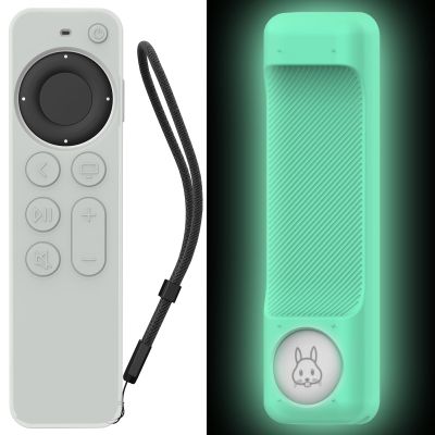 AhaStyle Case Compatible with 2022 Apple TV 4K HD Siri Remote 3rd Generation [AirTag Holder Built in] All Around Cover Apple TV Remote/Siri Remote (2nd) and AirTag (Glow Blue)