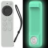 AhaStyle Case Compatible with 2022 Apple TV 4K HD Siri Remote 3rd Generation [AirTag Holder Built in] All Around Cover Apple TV Remote/Siri Remote (2nd) and AirTag (Glow Blue) view 1