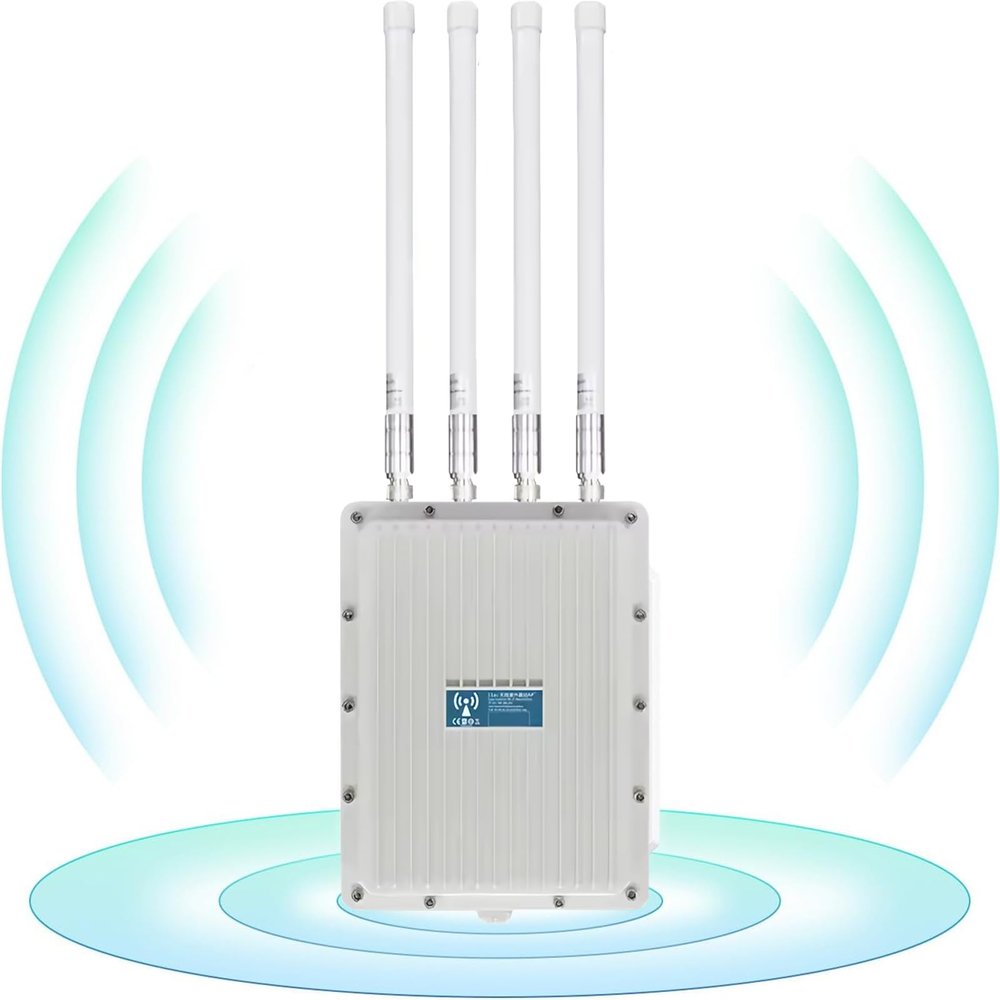 AX1200 Outdoor WiFi 5 Repeater & Extender, Dual Band Outdoor Wireless Access Point Bridge with 4 High Gain Antennas, Gigabit Port, Poe Powered, Support MU-MIMO, Seamless Roaming, Cloud Access
