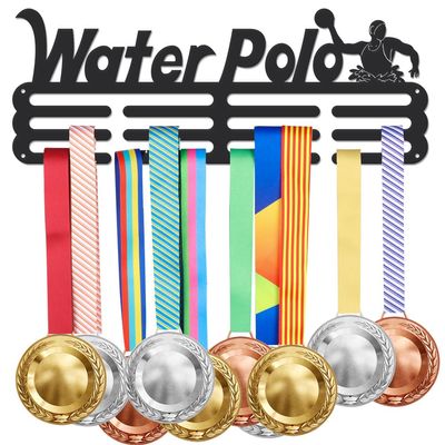 SUPERDANT Medal Hanger Display Water Sports Wall Mounted Award Metal Holder Rack Iron Shelf Medal Rack Organizer for Race Ribbon Wall Hanger for Athletes Gifts Summer Water Sports