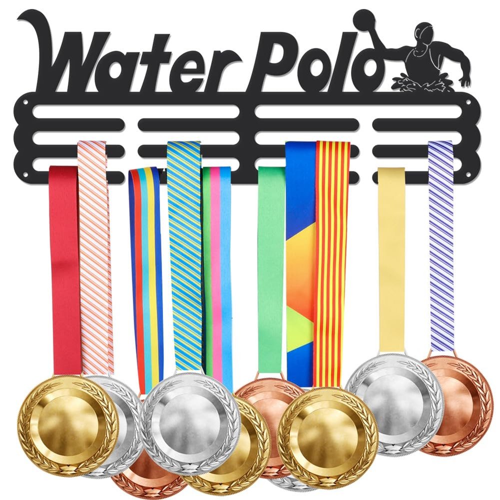 SUPERDANT Medal Hanger Display Water Sports Wall Mounted Award Metal Holder Rack Iron Shelf Medal Rack Organizer for Race Ribbon Wall Hanger for Athletes Gifts Summer Water Sports