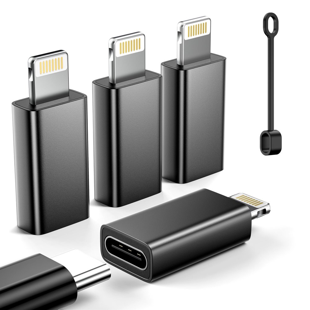 LERTOSEN MFi Certified USB C to Lightning Adapter 4-Pack