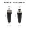 Eonvic 2 Sets M12 5 Pin Male & Female A Code Circular Aviation Plug Industrial Sensor Connector 60V 4A Waterproof Straight 12mm Connector Plug Cable Adapter view 3