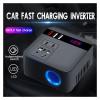 PDOLIGBDN Car Power Inverter DC12V/24V to 110V/220V New Power Inverter 150W LED Display Sockets with QC 3.0 USB Charger Fast Charge (Color : Black 12V to 110V) view 3