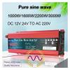 PDOLIGBDN Pure Sine Wave Car Power Inverter 3000/2200/1000W 12V 24V to 220V Converter Adapter Inverters Fast Charging Universal Socket (Color : 24V 1600W) view 3